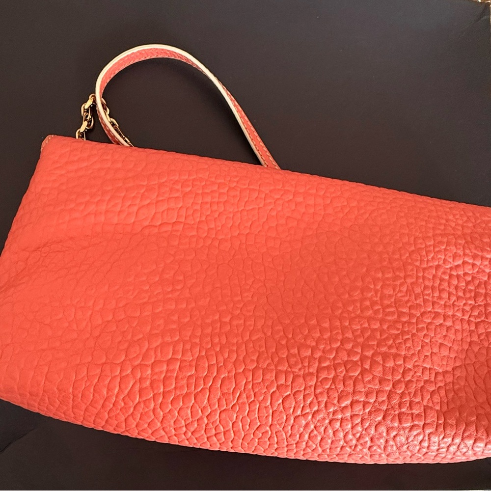 Burberry Coral Pebbled Leather Crossbody with Gold Accent - Picture 5 of 5